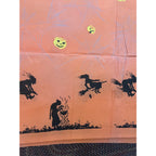 RARE Vintage Halloween Dennison c1926 Crepe Paper Table Cover Flying Witches JOL Spider Webs