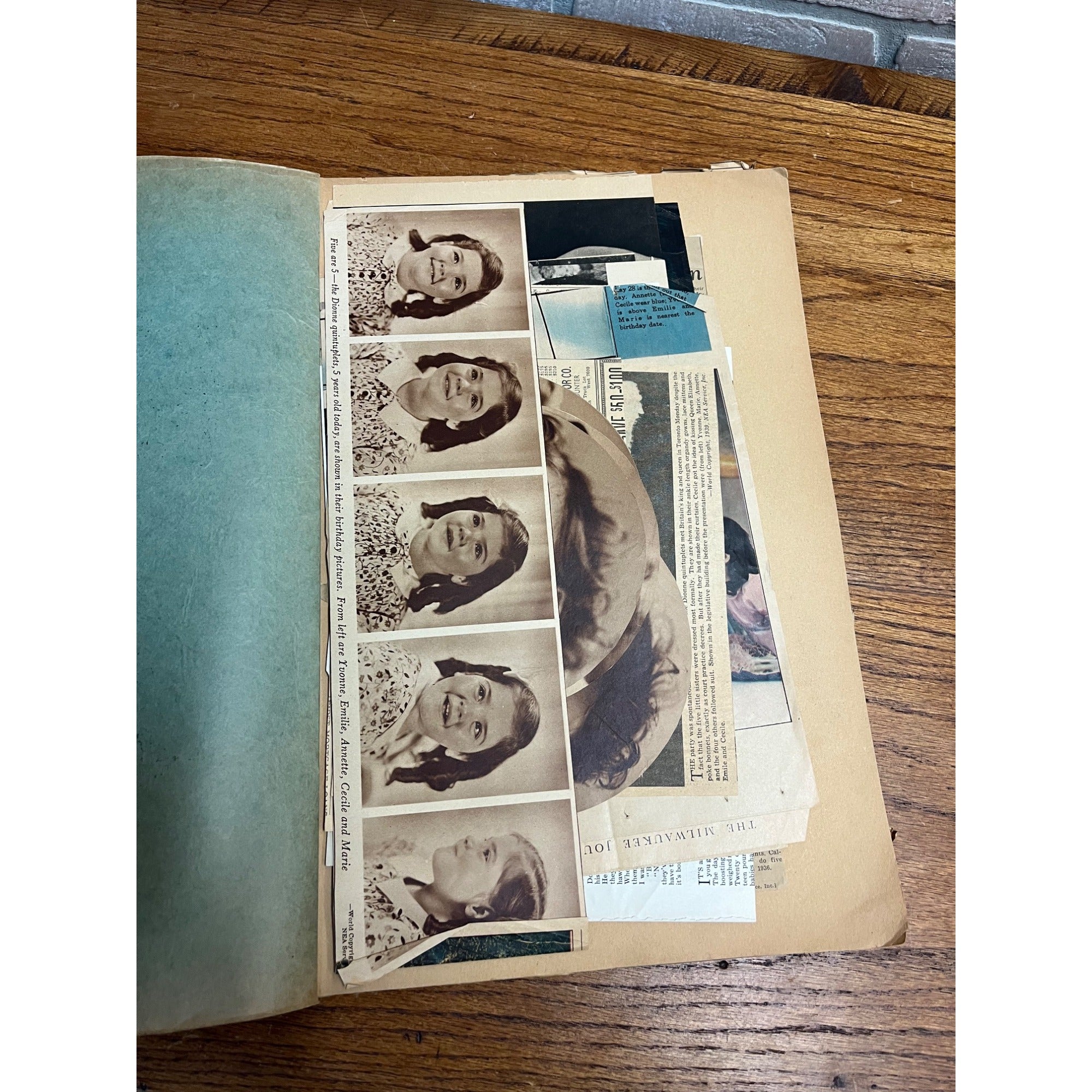 Vintage Dionne Quintuplets Scrapbook Newspaper Clippings Photos