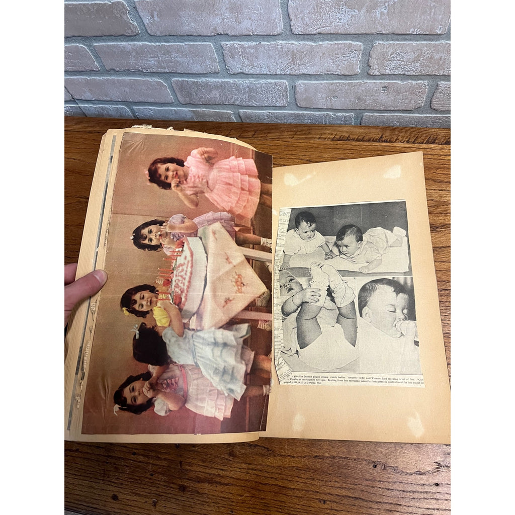 Vintage Dionne Quintuplets Scrapbook Newspaper Clippings Photos