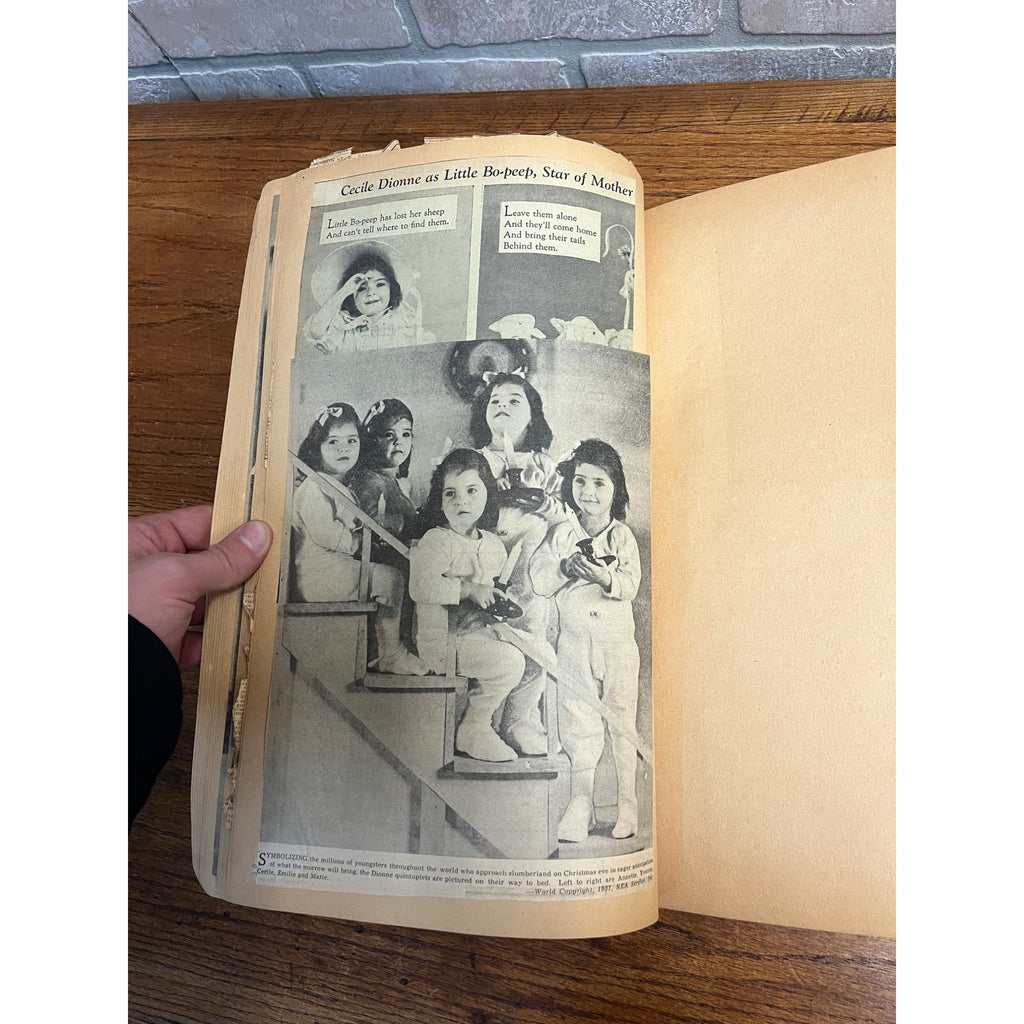 Vintage Dionne Quintuplets Scrapbook Newspaper Clippings Photos