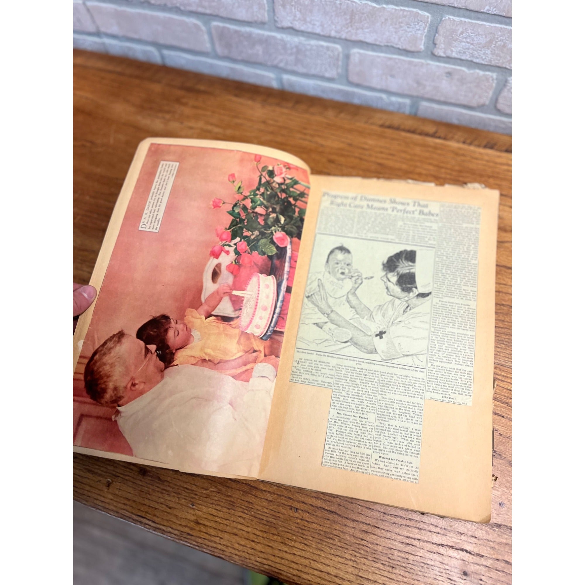 Vintage Dionne Quintuplets Scrapbook Newspaper Clippings Photos