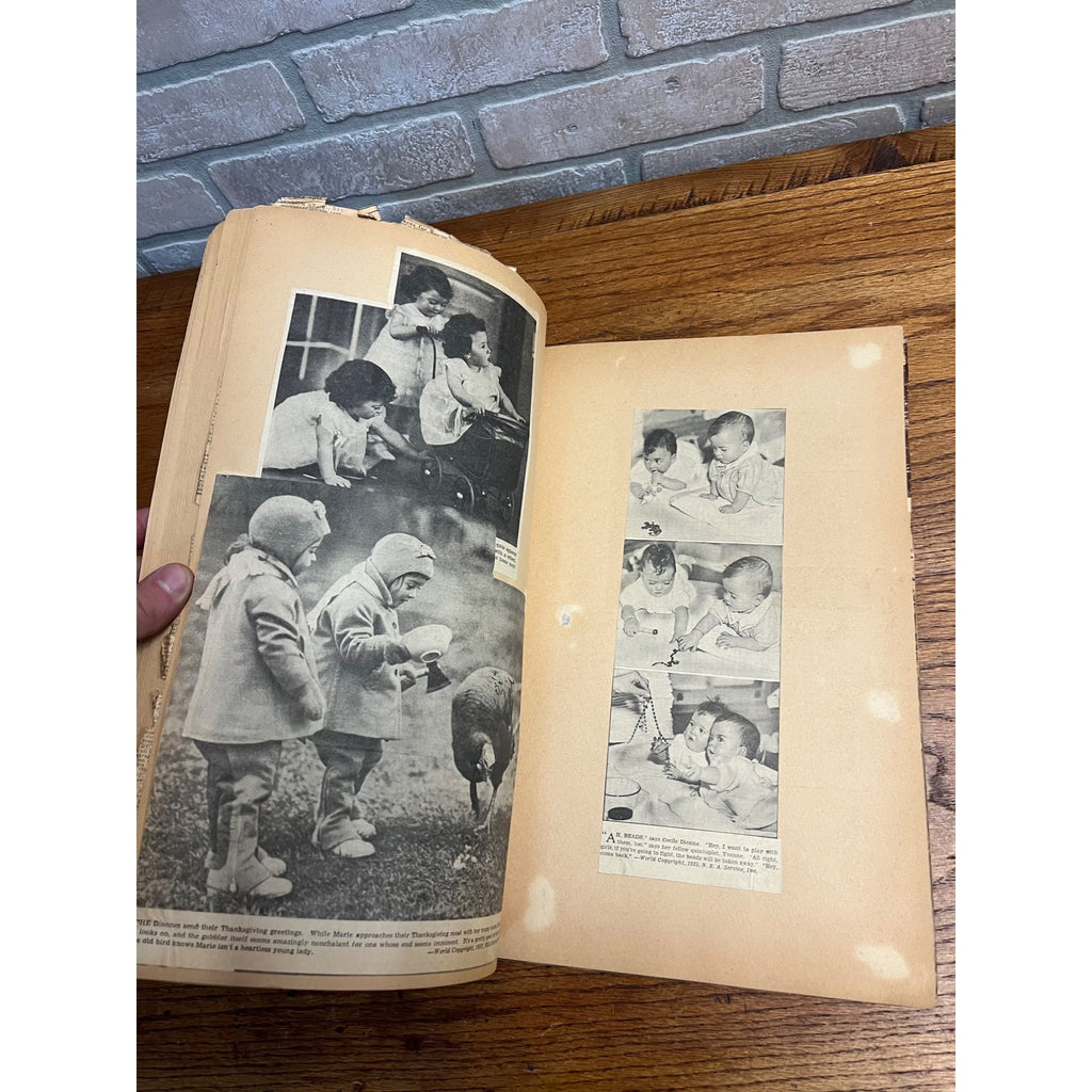 Vintage Dionne Quintuplets Scrapbook Newspaper Clippings Photos