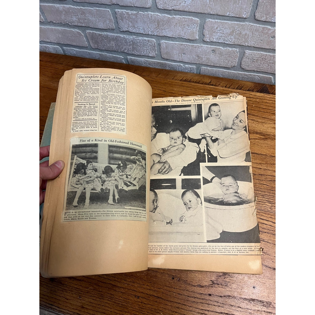 Vintage Dionne Quintuplets Scrapbook Newspaper Clippings Photos