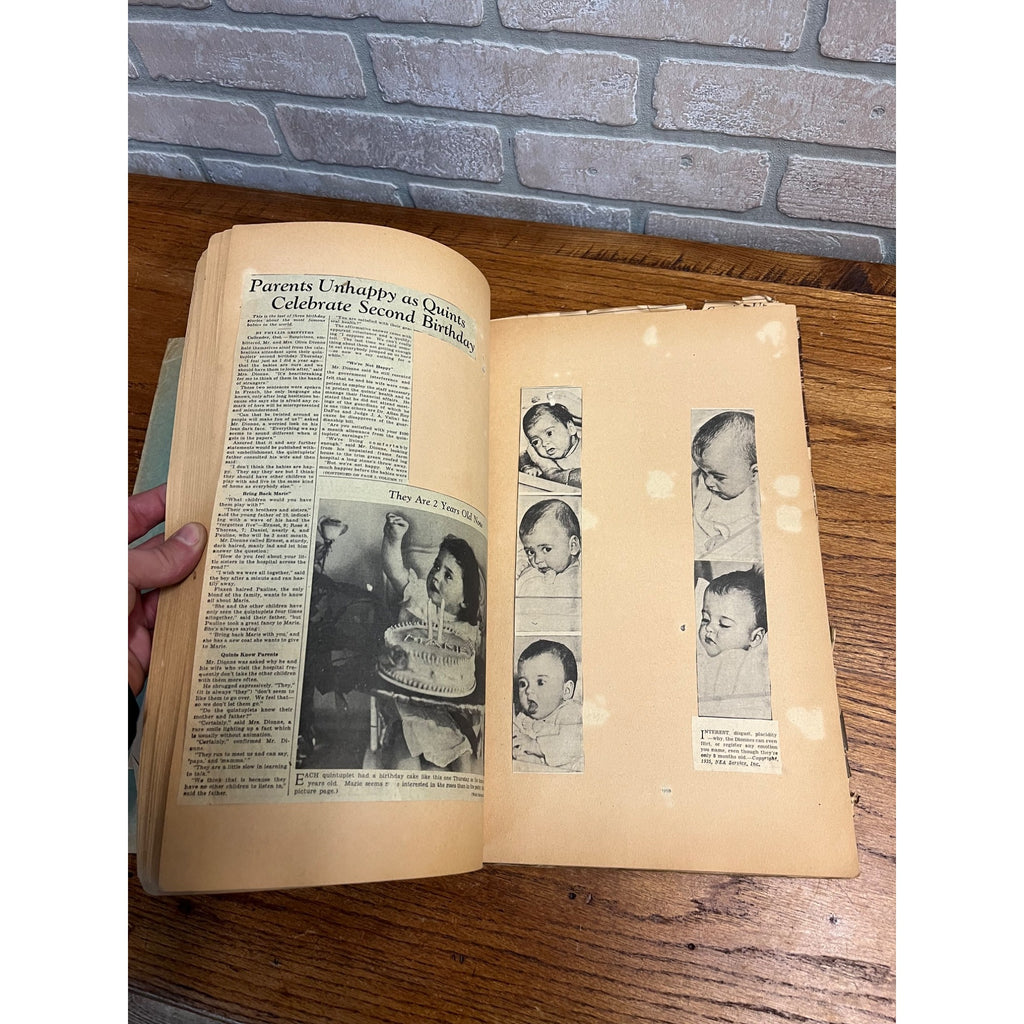 Vintage Dionne Quintuplets Scrapbook Newspaper Clippings Photos