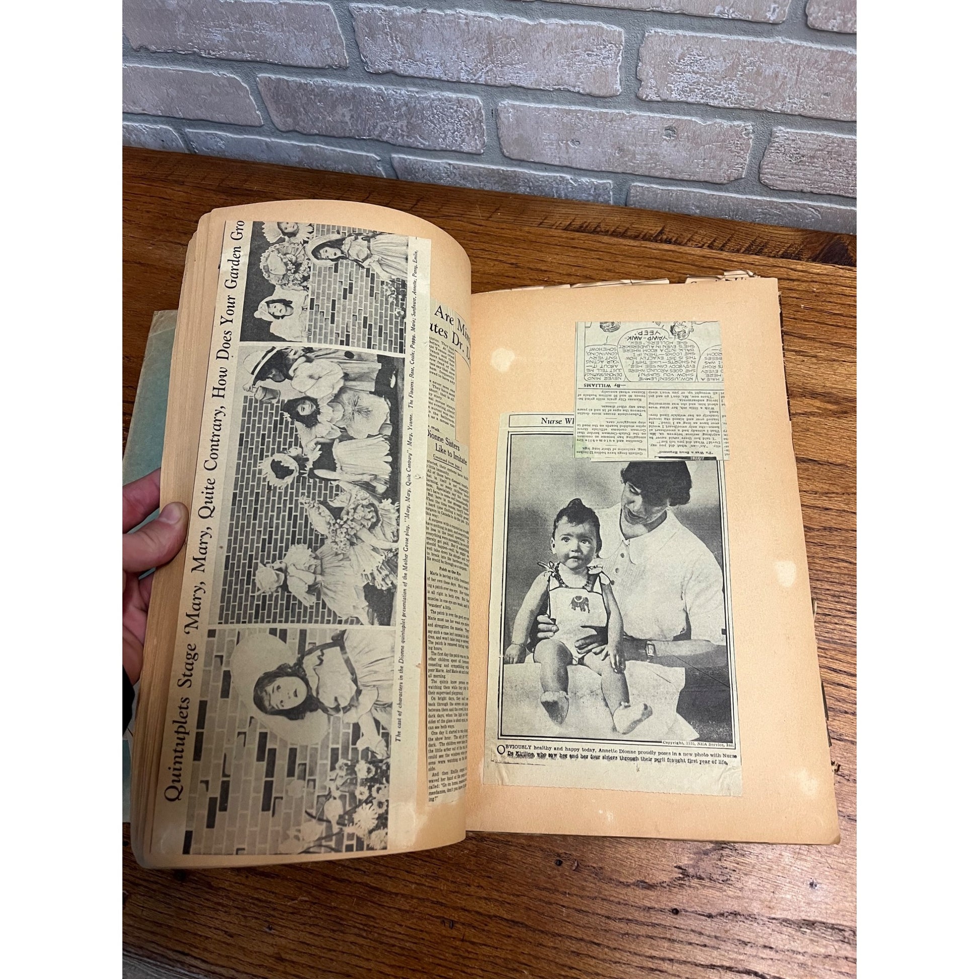 Vintage Dionne Quintuplets Scrapbook Newspaper Clippings Photos
