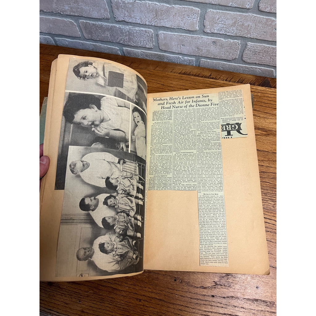 Vintage Dionne Quintuplets Scrapbook Newspaper Clippings Photos