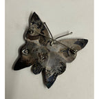 Vintage Mexico 925 Sterling Silver Abalone Butterfly Brooch Pin Taxco Style