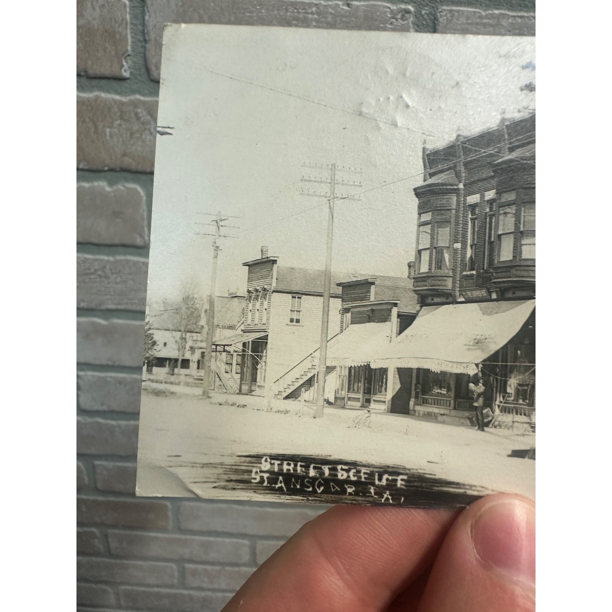 St Ansgar Iowa IA RPPC Postcard Street Scene Citizens Bank Building 1910 Vintage