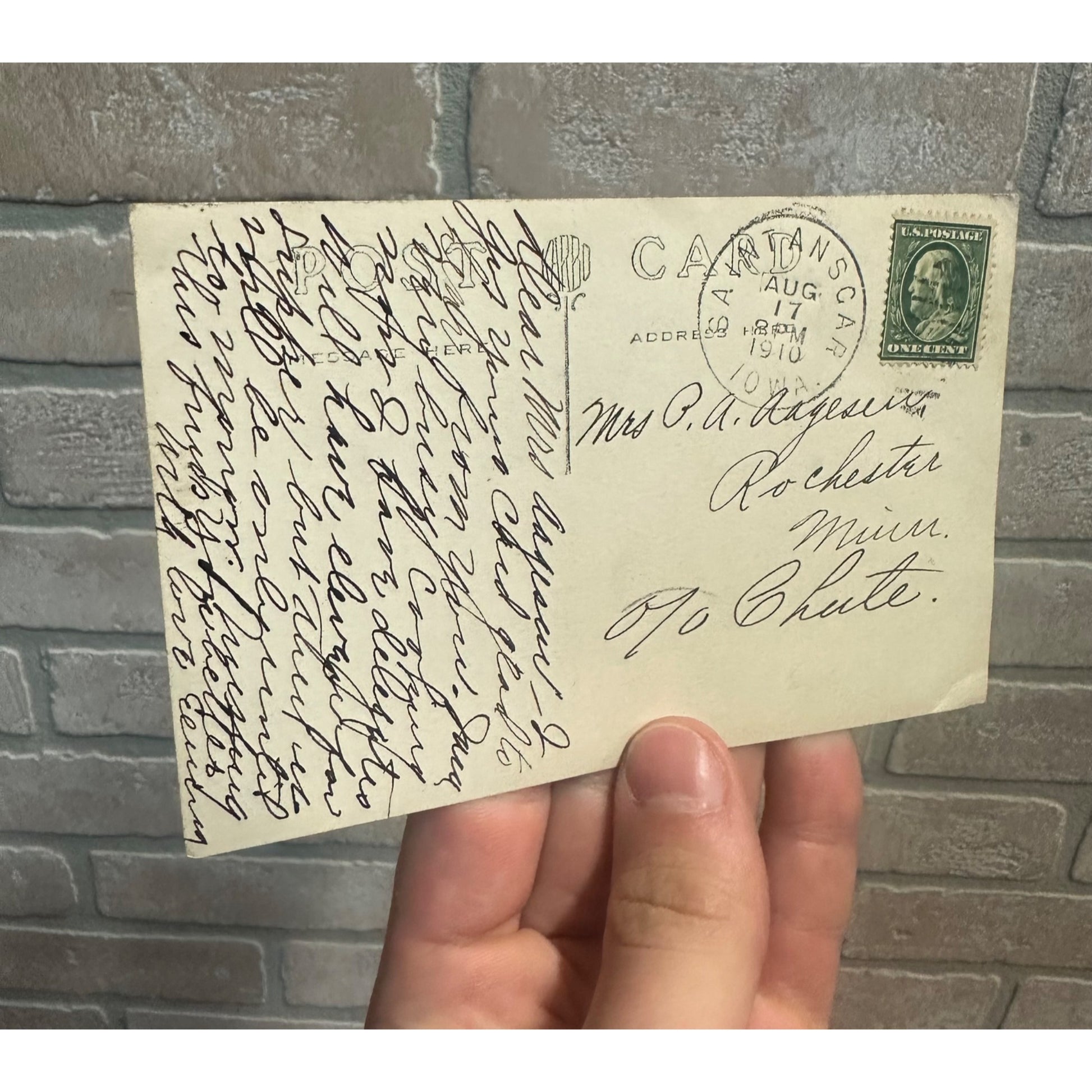 St Ansgar Iowa IA RPPC Postcard Street Scene Citizens Bank Building 1910 Vintage