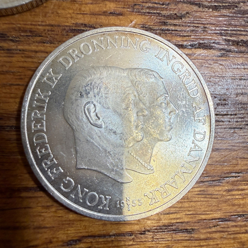 (2) 1953 Denmark 2 Kroner Silver Fine  Coins