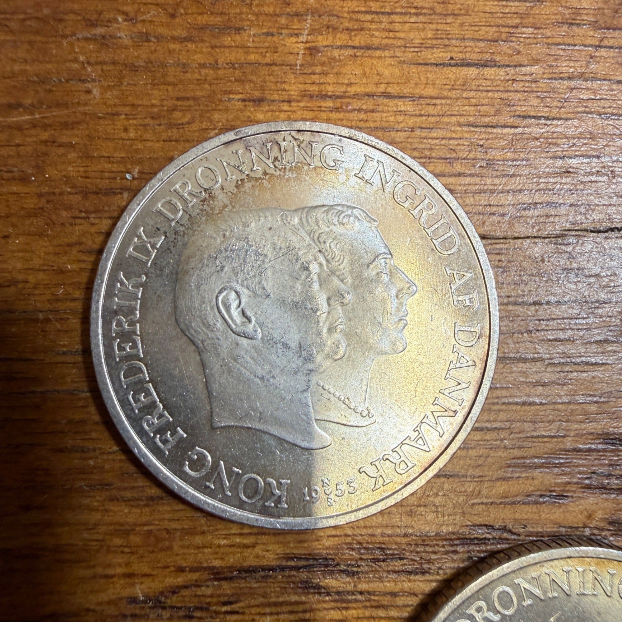 (2) 1953 Denmark 2 Kroner Silver Fine  Coins