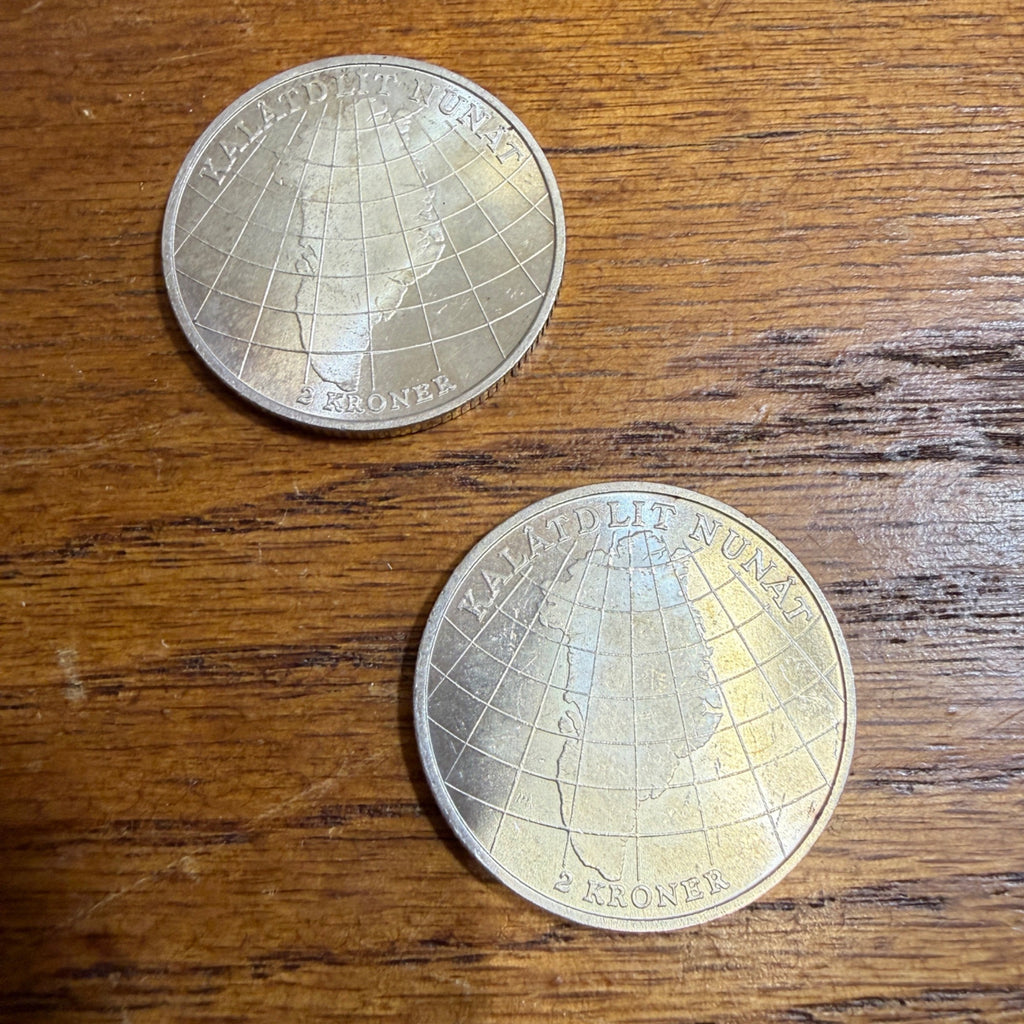 (2) 1953 Denmark 2 Kroner Silver Fine  Coins