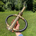 Vintage AKRON FIRE NOZZLE Solid Brass Double Handle Firefighting Large