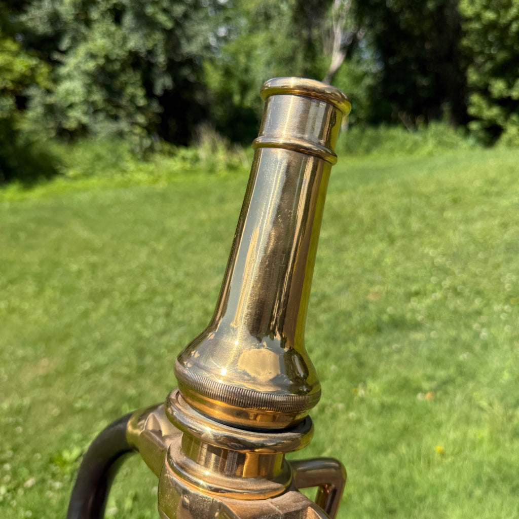Vintage AKRON FIRE NOZZLE Solid Brass Double Handle Firefighting Large