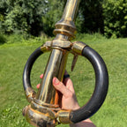 Vintage AKRON FIRE NOZZLE Solid Brass Double Handle Firefighting Large