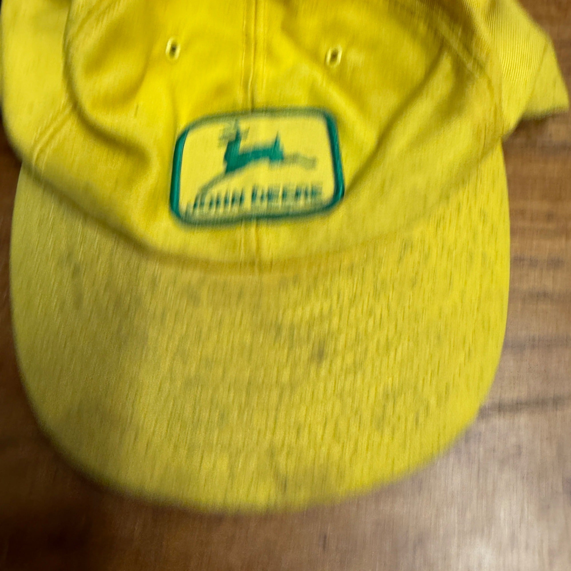 (2) Vintage John Deere Advertising Hats Caps Snapback Worn Used Preowned