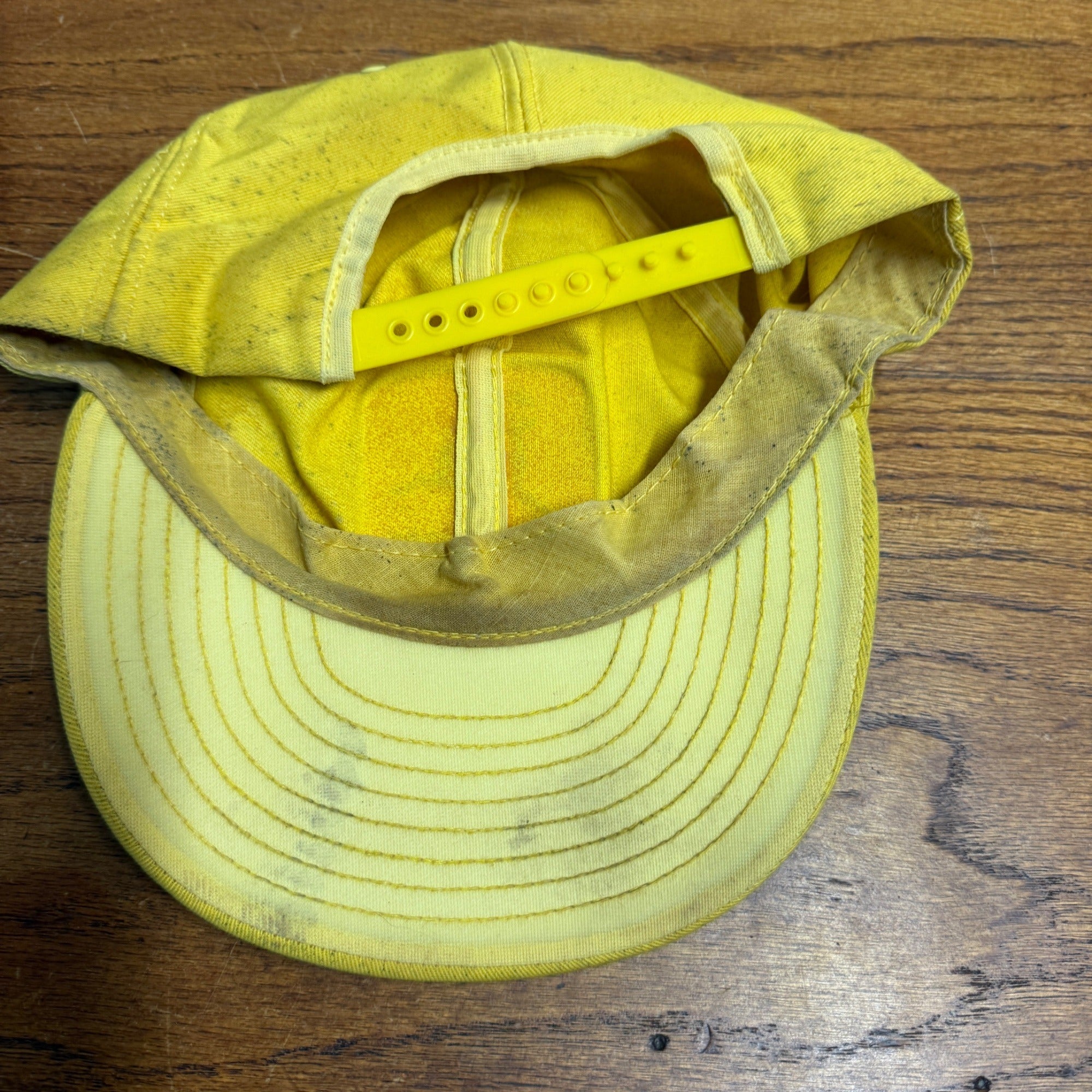 (2) Vintage John Deere Advertising Hats Caps Snapback Worn Used Preowned