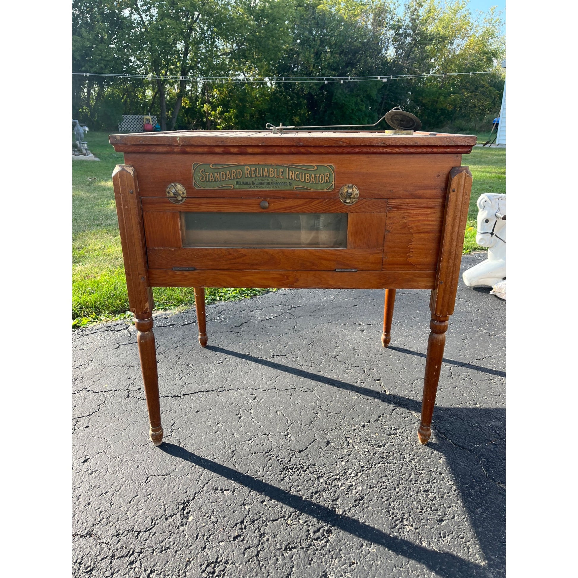 Antique Primitive Chick / Chicken Incubator Farmhouse Rustic Decor Accent Table