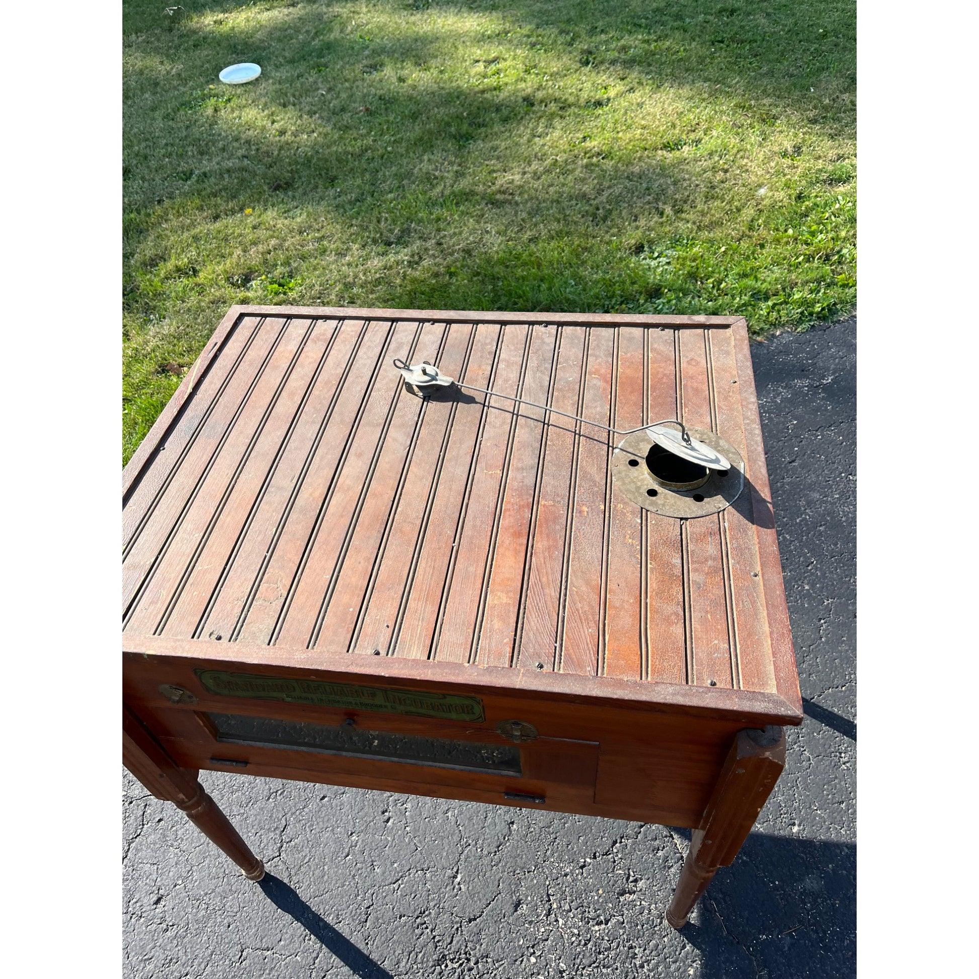 Antique Primitive Chick / Chicken Incubator Farmhouse Rustic Decor Accent Table