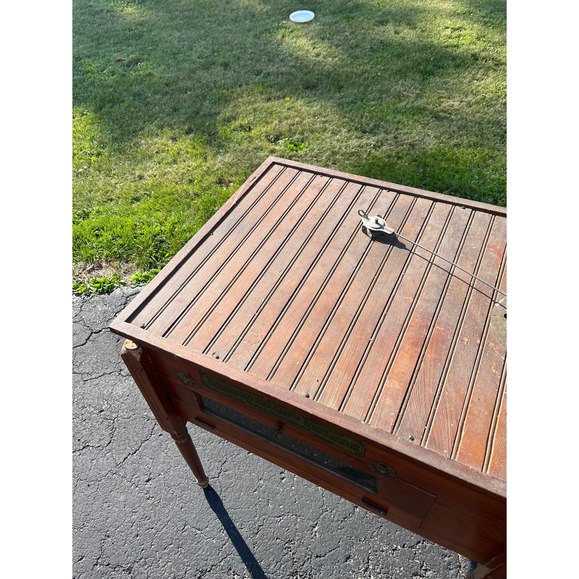 Antique Primitive Chick / Chicken Incubator Farmhouse Rustic Decor Accent Table