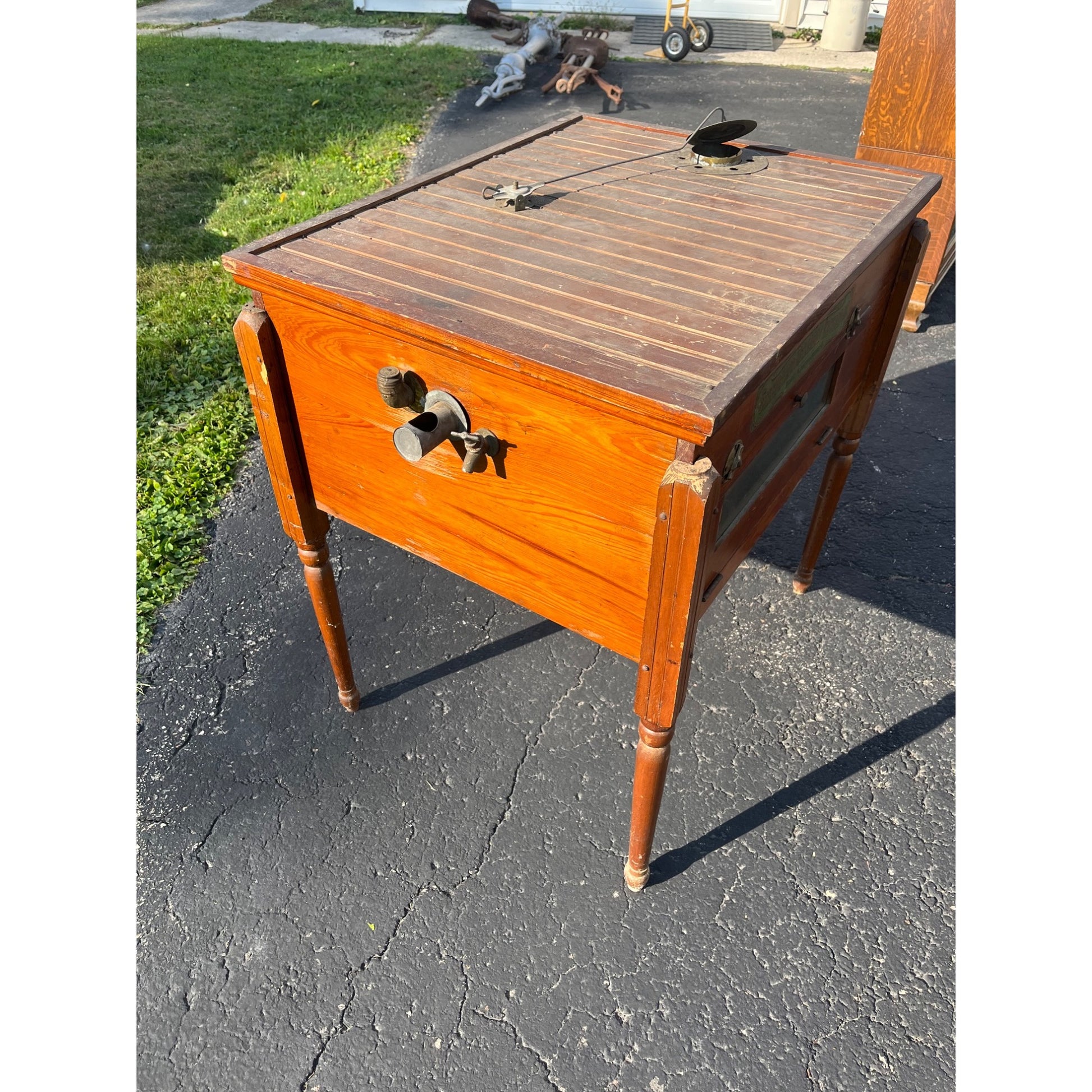 Antique Primitive Chick / Chicken Incubator Farmhouse Rustic Decor Accent Table