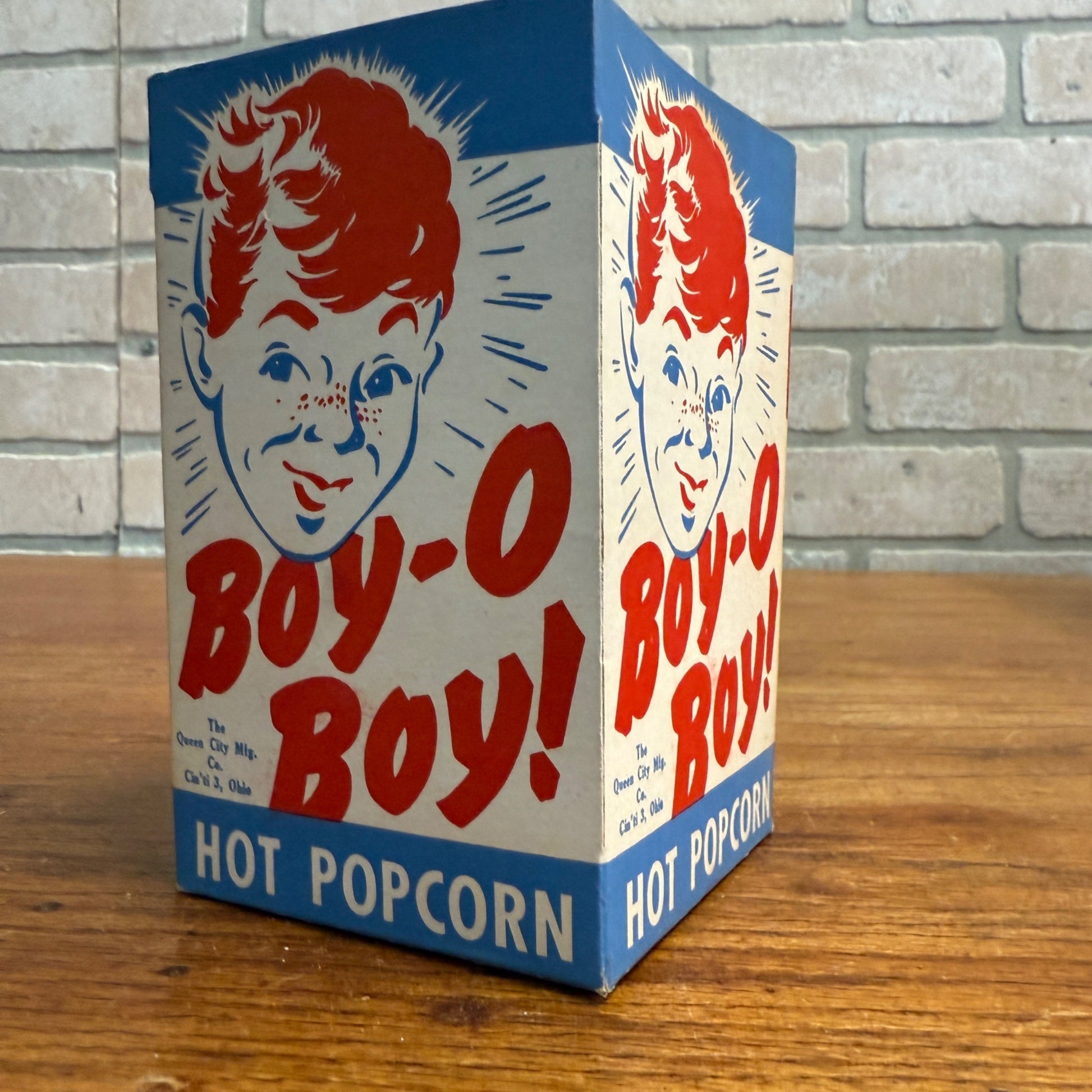 Vintage Boy-O Boy Popcorn Movie Theater Box Container