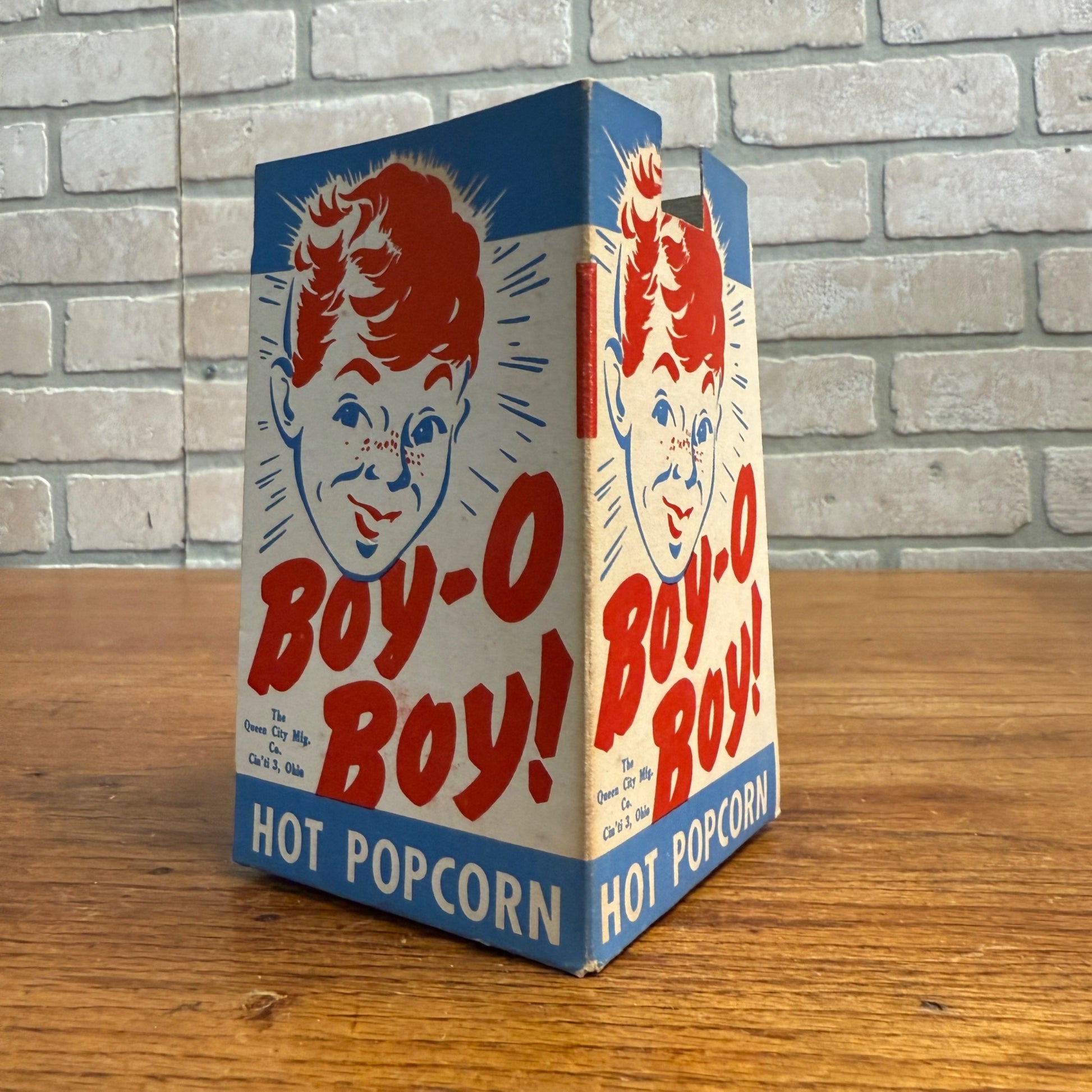 Vintage Boy-O Boy Popcorn Movie Theater Box Container