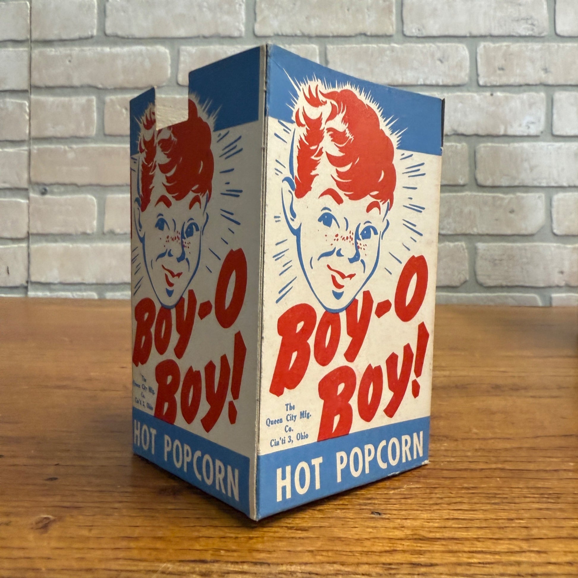 Vintage Boy-O Boy Popcorn Movie Theater Box Container