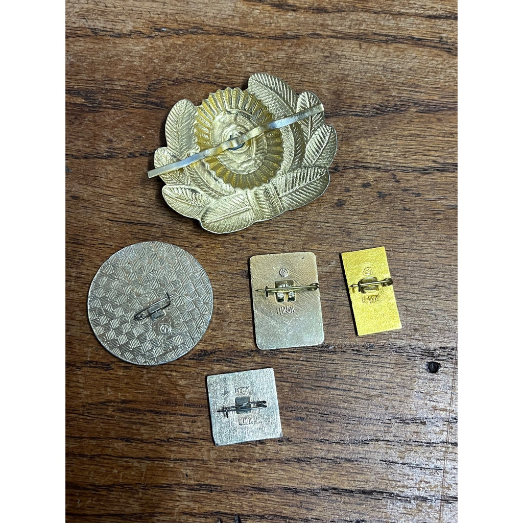 Vintage 1980s Soviet Russia USSR CCCP Pins Lot Export Goods Exhibition 1988 Officers Badge