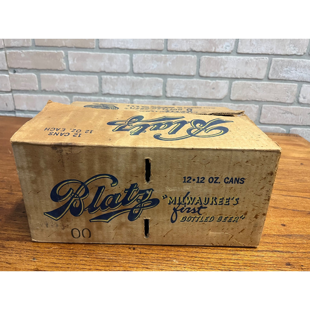 RARE 1930s Blatz Beer Flat Top 12-12 Oz Cans Cardboard Box Case