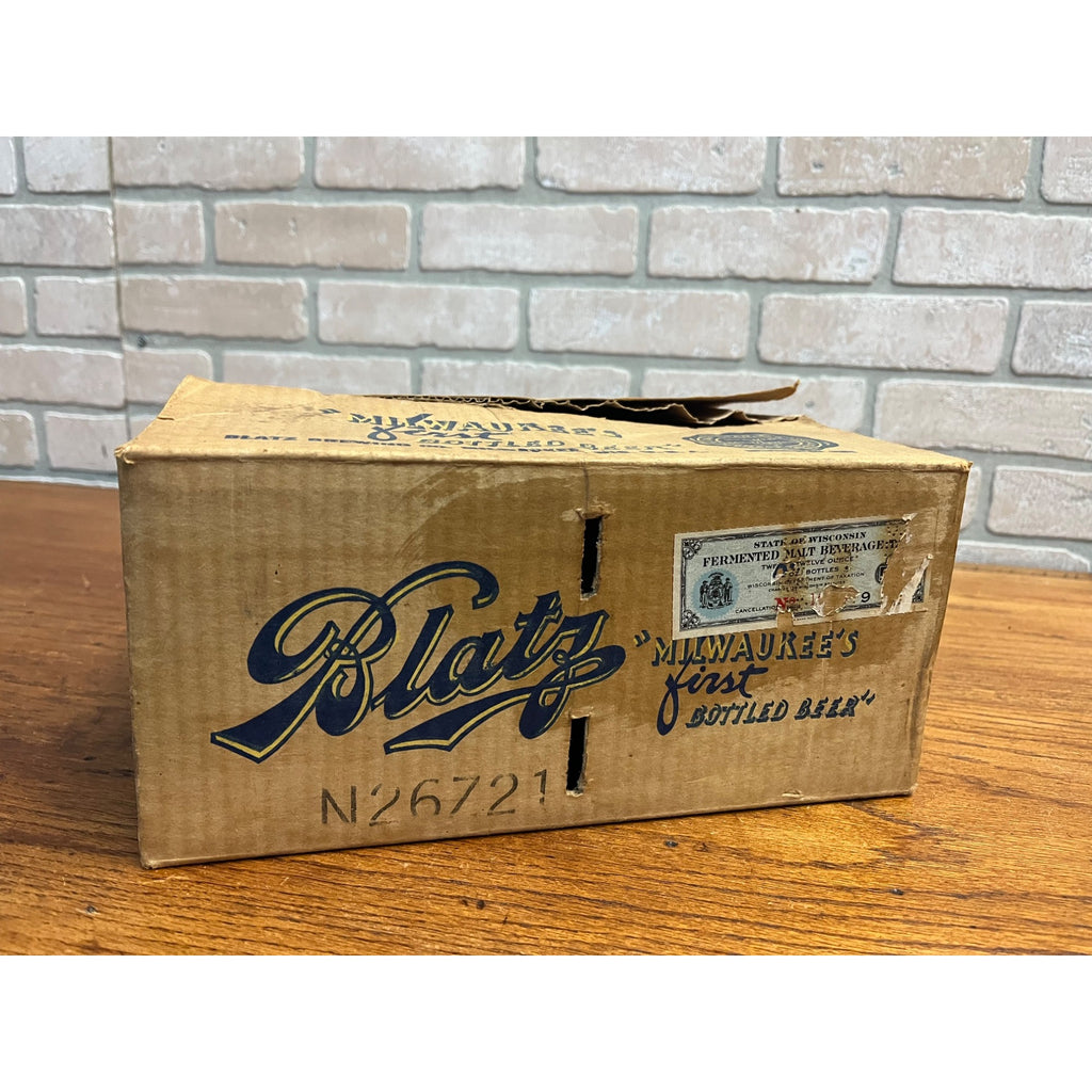 RARE 1930s Blatz Beer Flat Top 12-12 Oz Cans Cardboard Box Case