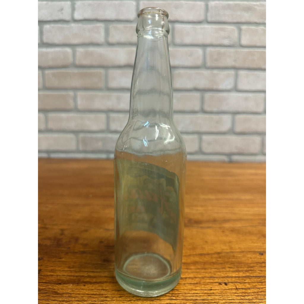 Vintage Haas Pilsner Beer 12oz Clear Bottle Houghton MI Mich. Label Huron Spring