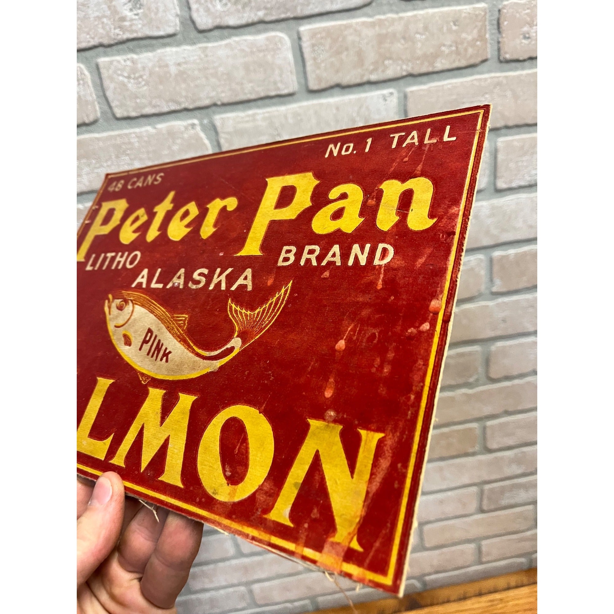 RARE Vintage Peter Pan Alaska Salmon Cans Advertising Box Sign