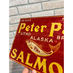 RARE Vintage Peter Pan Alaska Salmon Cans Advertising Box Sign