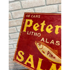 RARE Vintage Peter Pan Alaska Salmon Cans Advertising Box Sign
