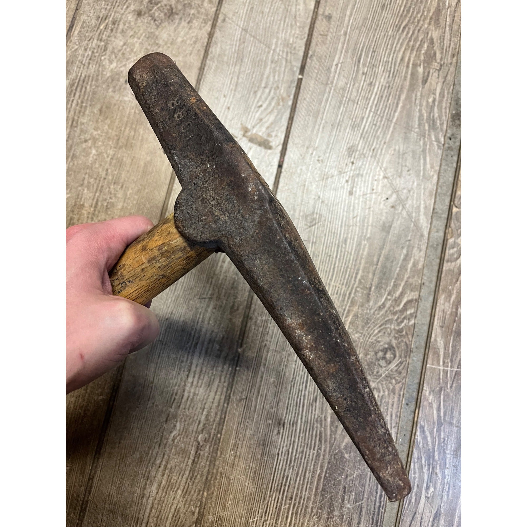 Vintage Illinois Central Railroad ICRR Spike Hammer Pick Tool Marked w/ Handle