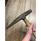 Vintage Illinois Central Railroad ICRR Spike Hammer Pick Tool Marked w/ Handle