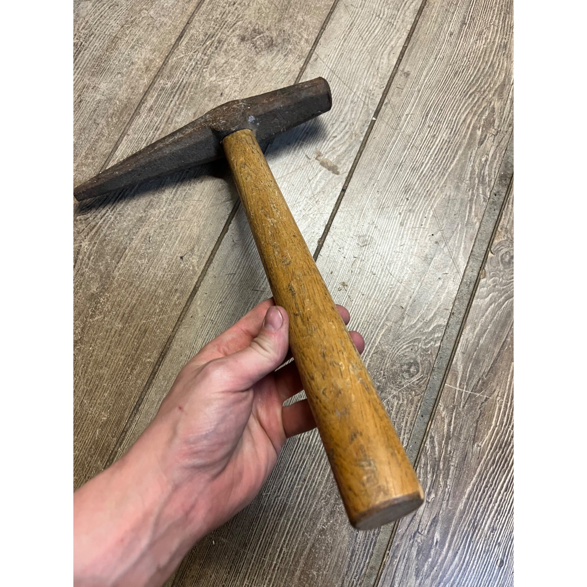 Vintage Illinois Central Railroad ICRR Spike Hammer Pick Tool Marked w/ Handle