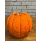 Vintage 1960s Halloween Paper Mache Jack o' Lantern JOL Large 8" Pulpco