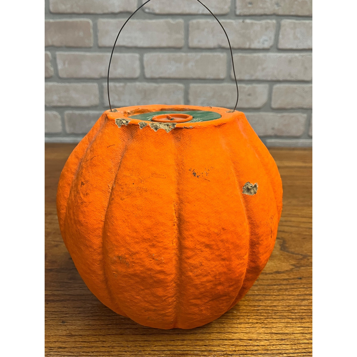 Vintage 1960s Halloween Paper Mache Jack o' Lantern JOL Large 8" Pulpco