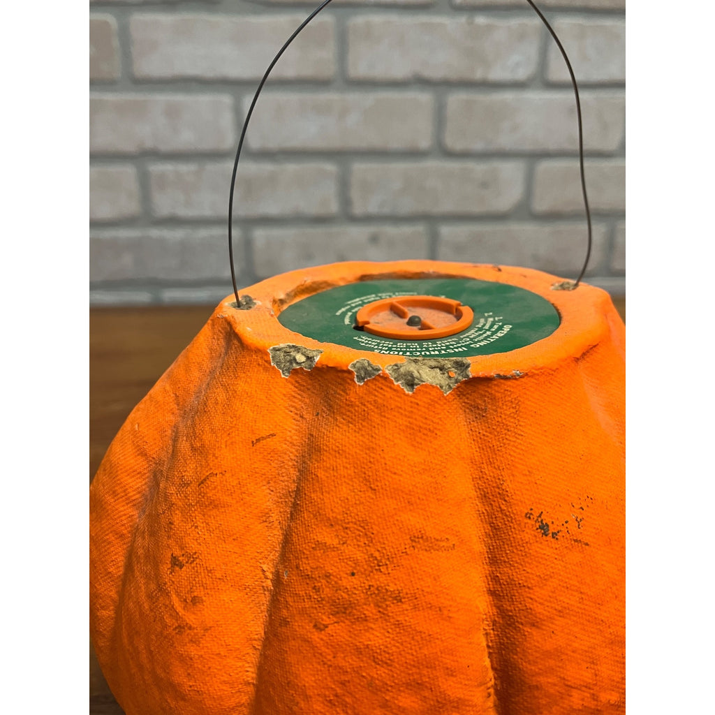 Vintage 1960s Halloween Paper Mache Jack o' Lantern JOL Large 8" Pulpco