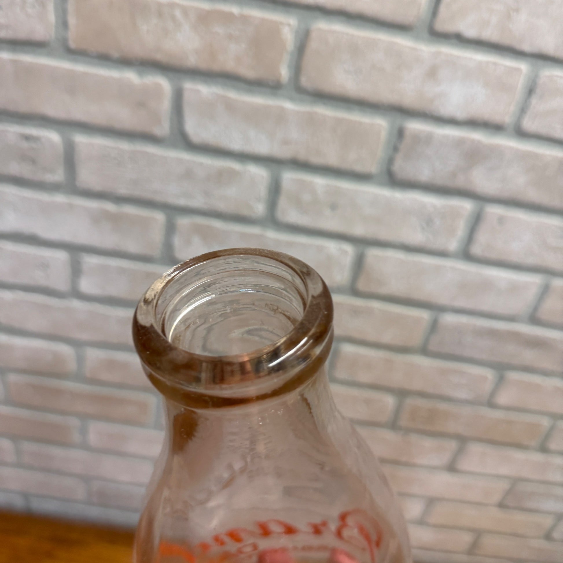 Brandt Dairy Barrington ILL IL Pyroglazed Half Gallon Milk Bottle Embossed