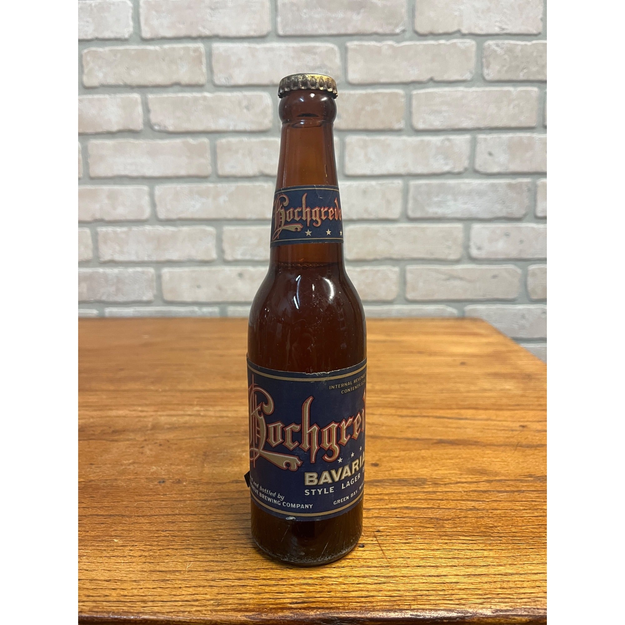 Vintage Hochgreve Bavarian Green Bay Wisconsin Beer IRTP Label Bottle 12oz Wis WI