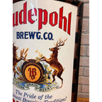 Vintage Hudepohl Brewing Co Grain Beer Sign Curved Plastic Cincinnati OH