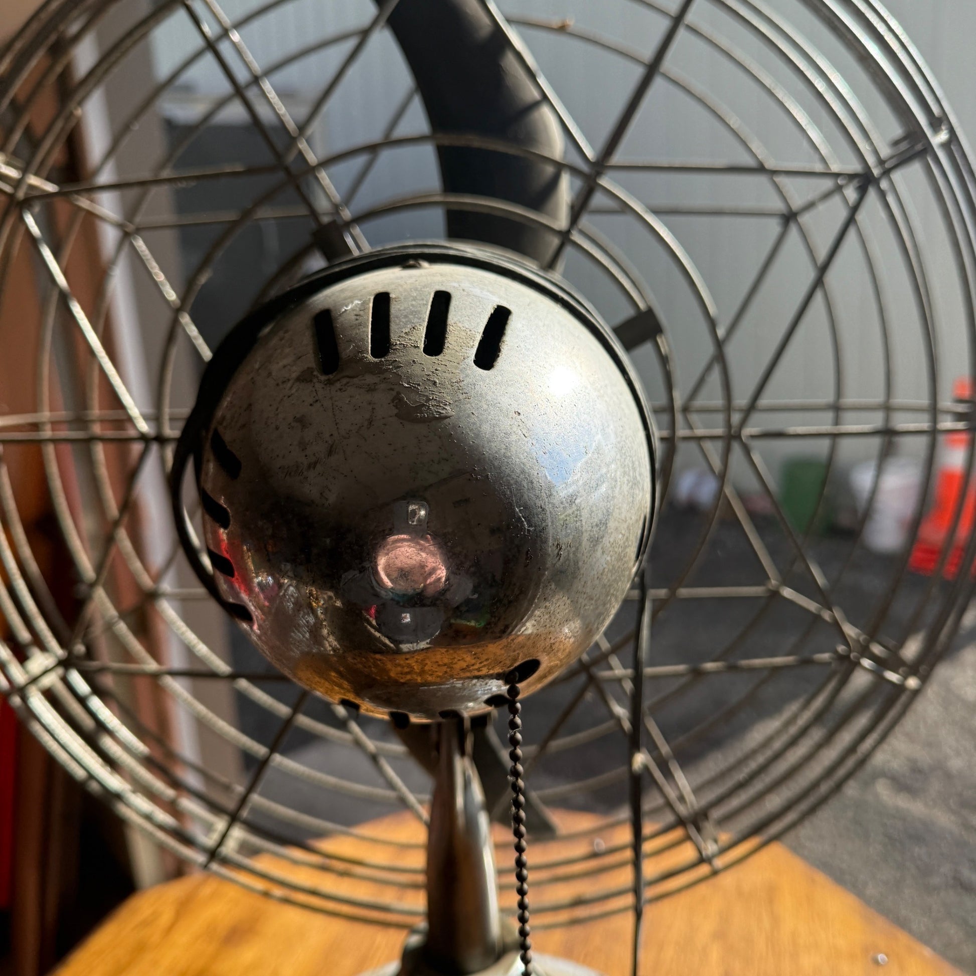 Vintage Large 20" Table Fan - Fresh'nd Air - Industrial Metal Art Deco - Works