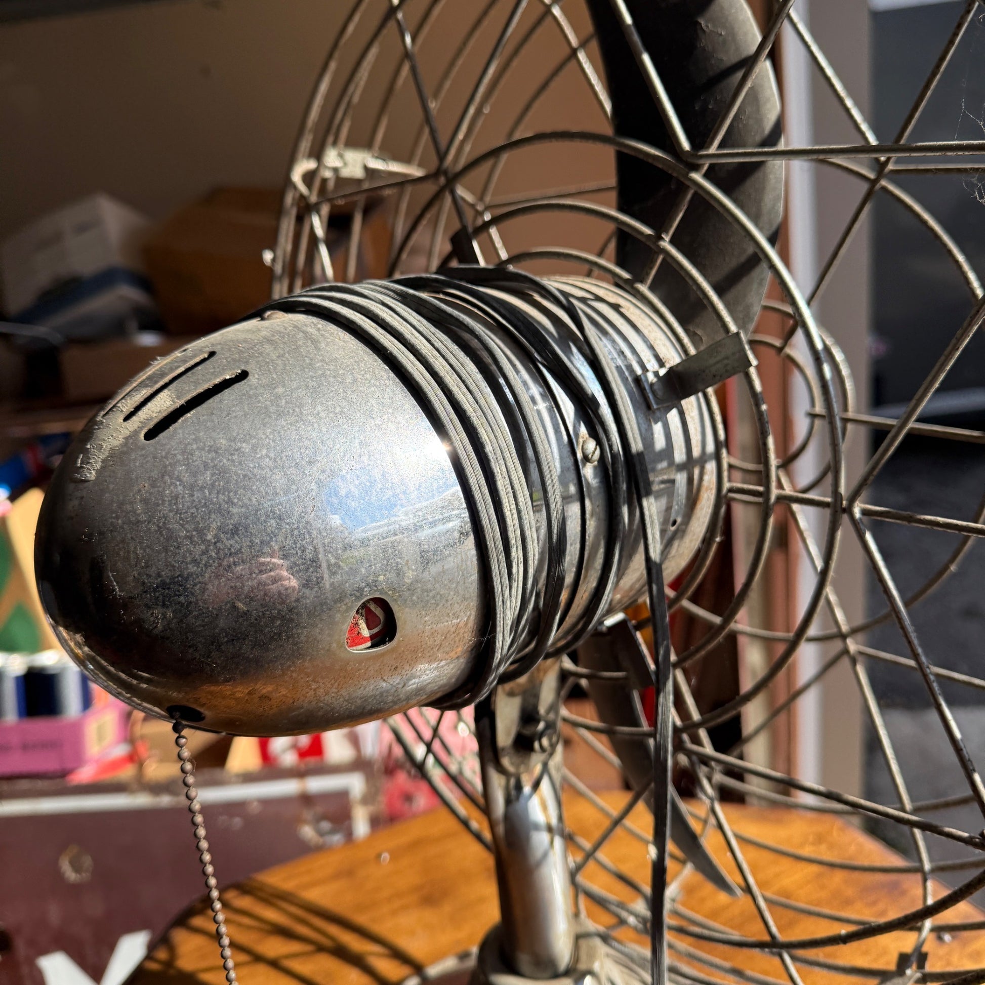 Vintage Large 20" Table Fan - Fresh'nd Air - Industrial Metal Art Deco - Works