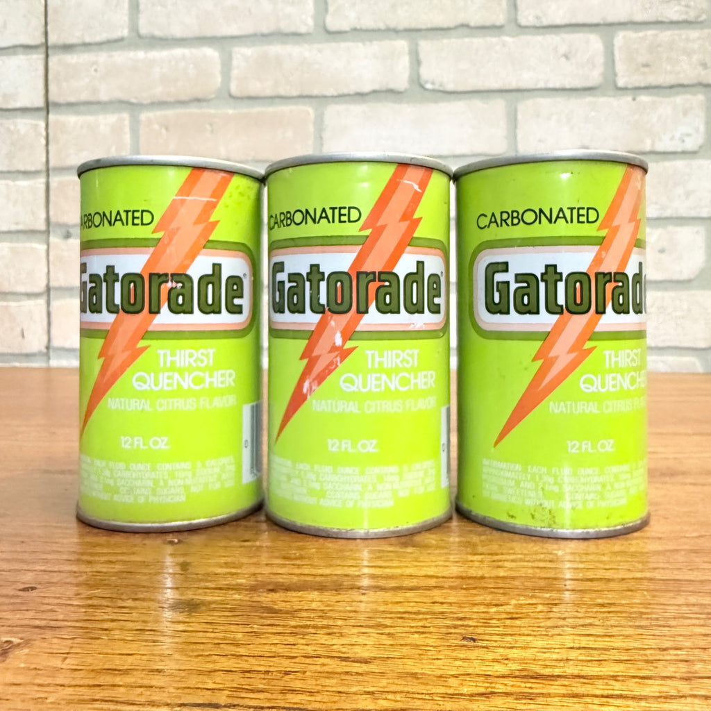 Vintage Gatorade Sports Drink Pull Tab Straight Soda Cans Lot (3)