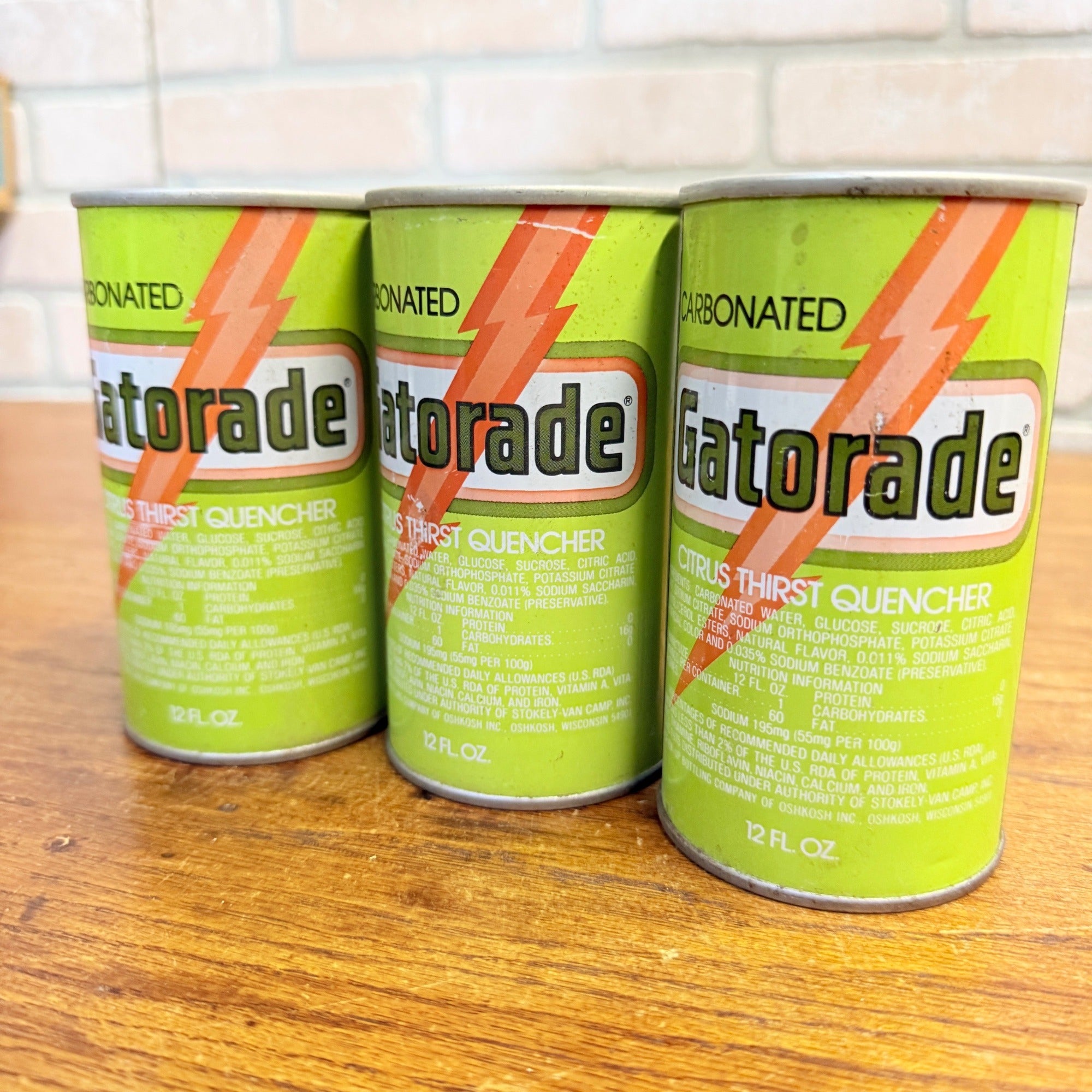 Vintage Gatorade Sports Drink Pull Tab Straight Soda Cans Lot (3)