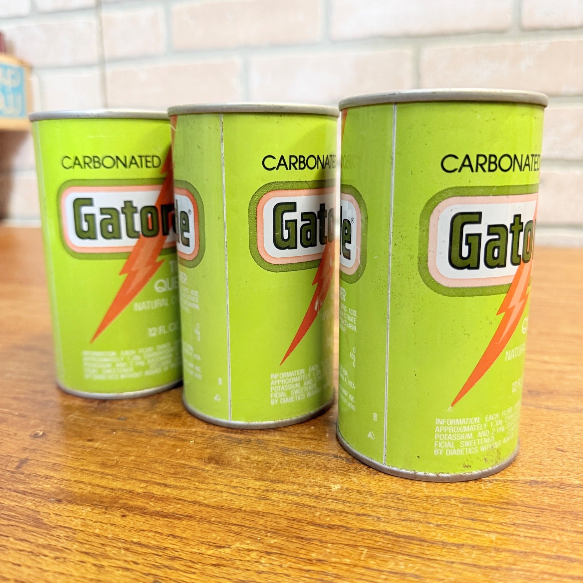 Vintage Gatorade Sports Drink Pull Tab Straight Soda Cans Lot (3)