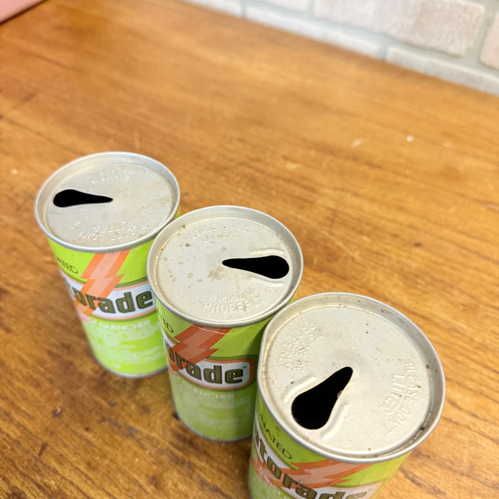 Vintage Gatorade Sports Drink Pull Tab Straight Soda Cans Lot (3)